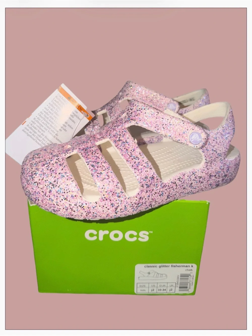 CROCS glittery pink